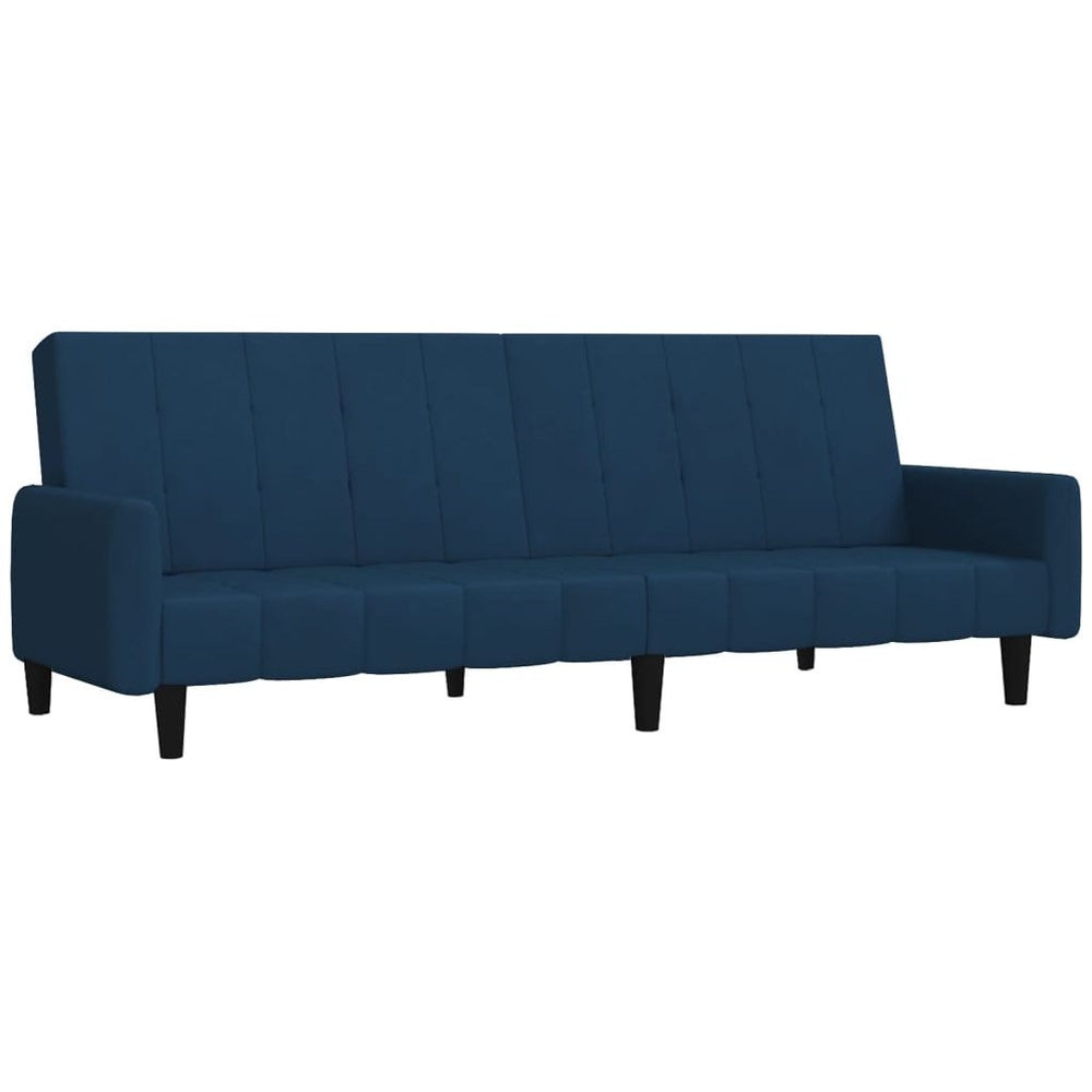 Dvivietė sofa-lova, mėlynos spalvos, aksomas