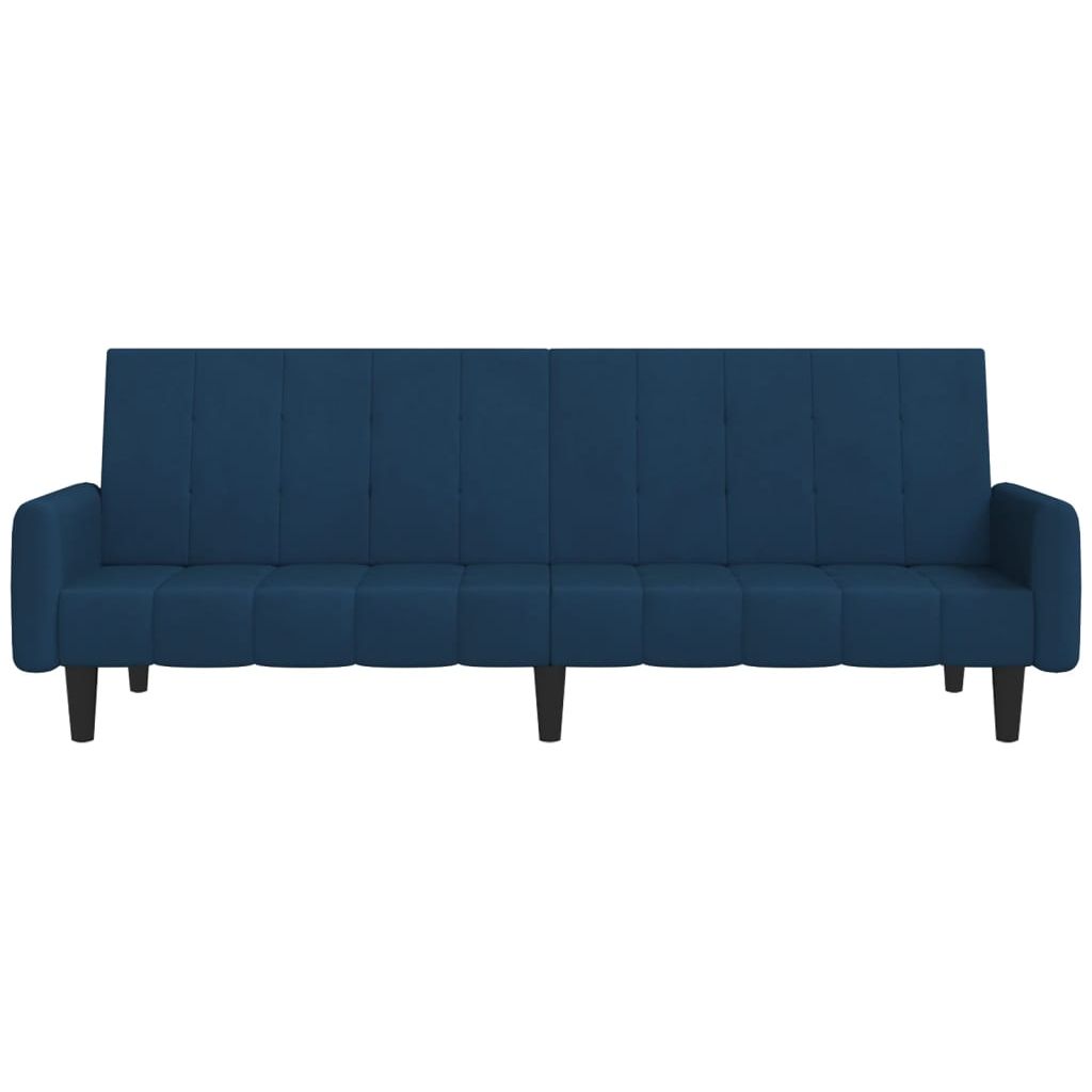 Dvivietė sofa-lova, mėlynos spalvos, aksomas