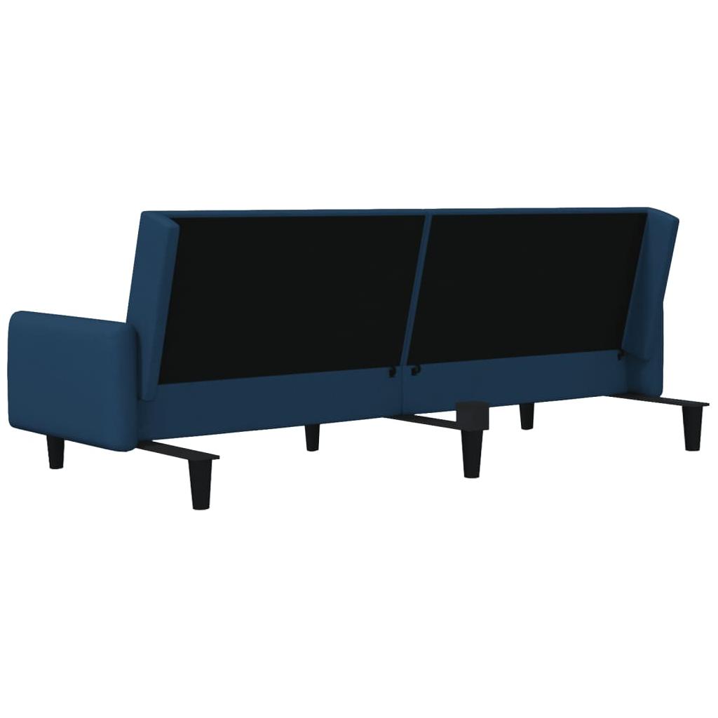 Dvivietė sofa-lova, mėlynos spalvos, aksomas