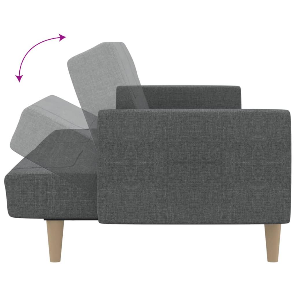 Dvivietė sofa-lova, šviesiai pilkos spalvos, audinys