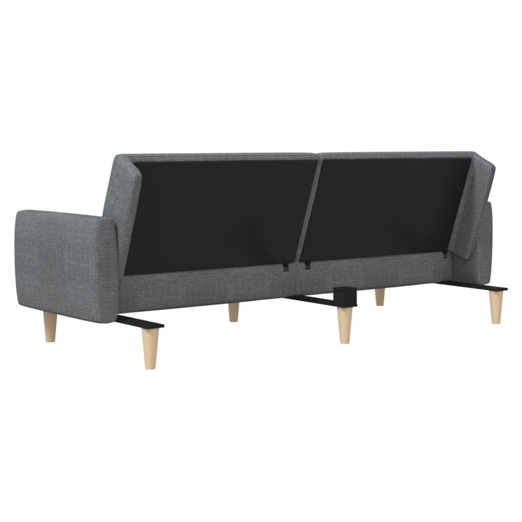 Dvivietė sofa-lova, šviesiai pilkos spalvos, audinys