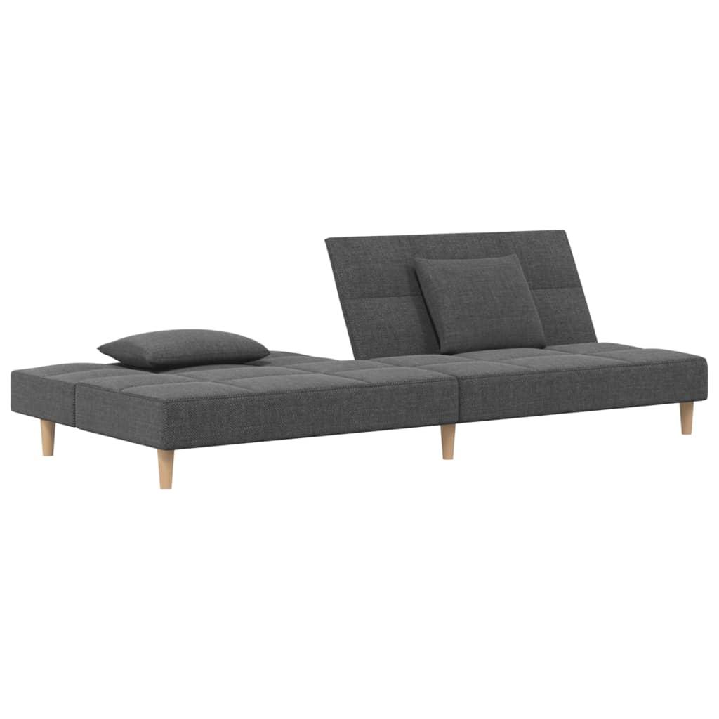 Dvivietė sofa-lova su dvejomis pagalvėmis, pilka, audinys