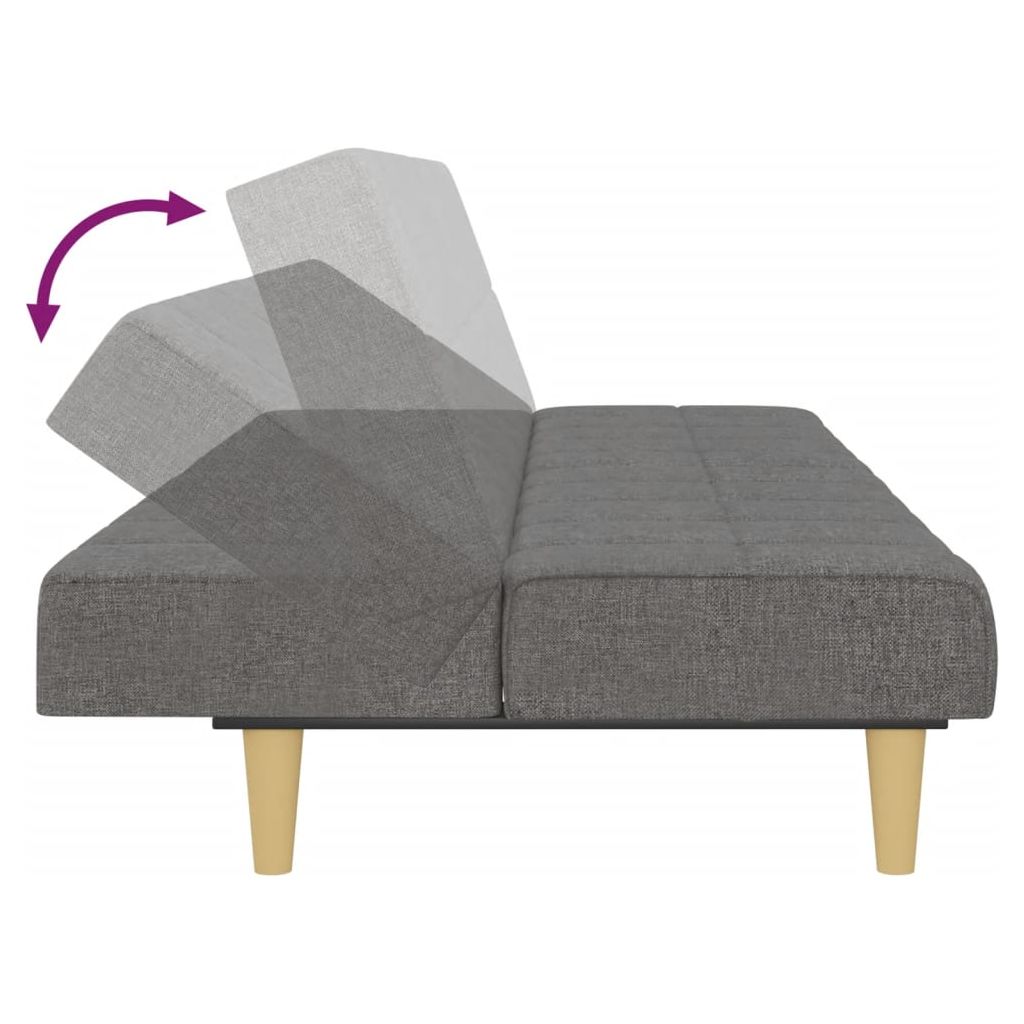 Dvivietė sofa-lova, šviesiai pilkos spalvos, audinys