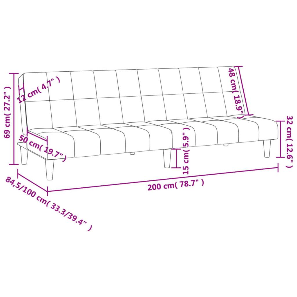 Dvivietė sofa-lova, šviesiai pilkos spalvos, audinys