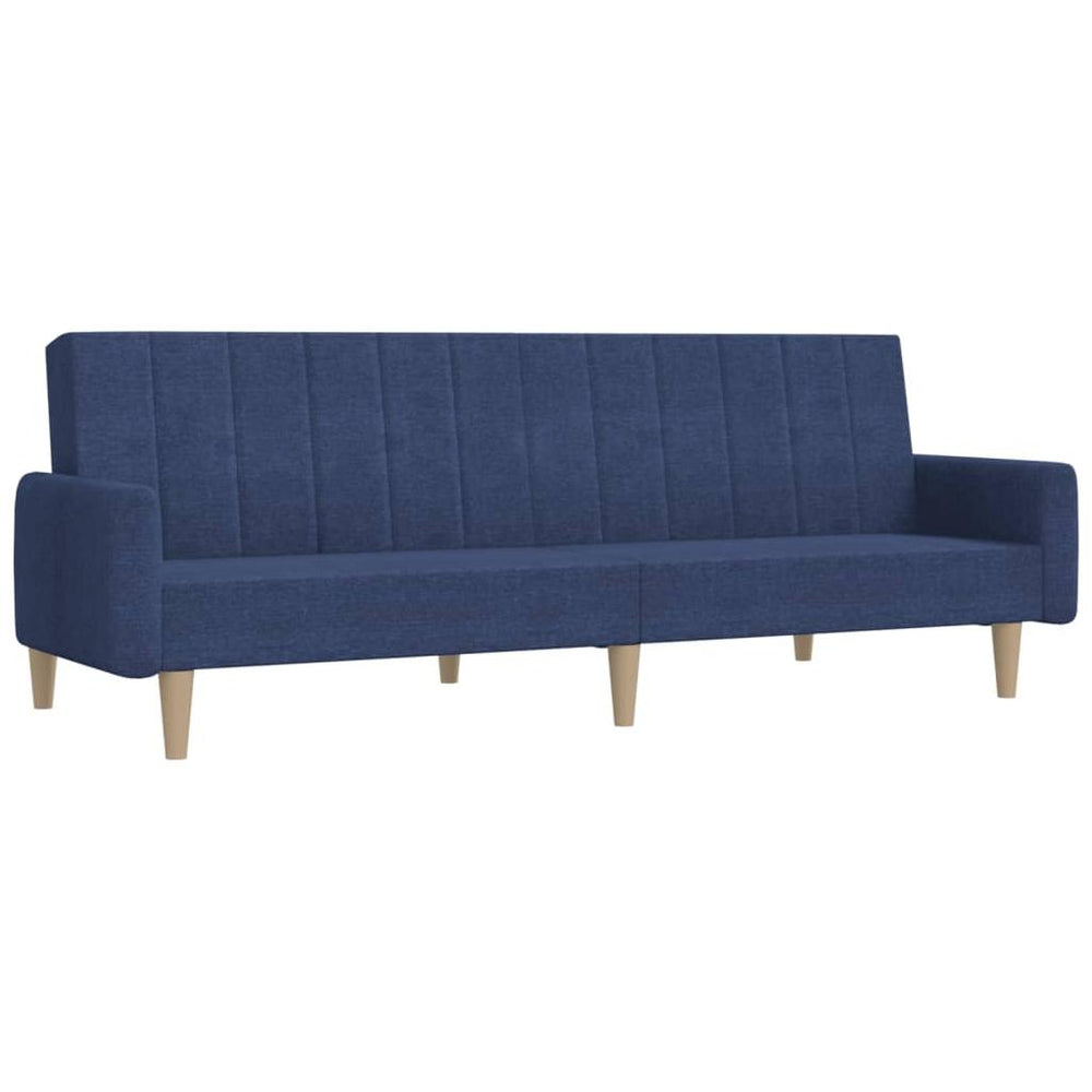 Dvivietė sofa-lova, mėlynos spalvos, audinys