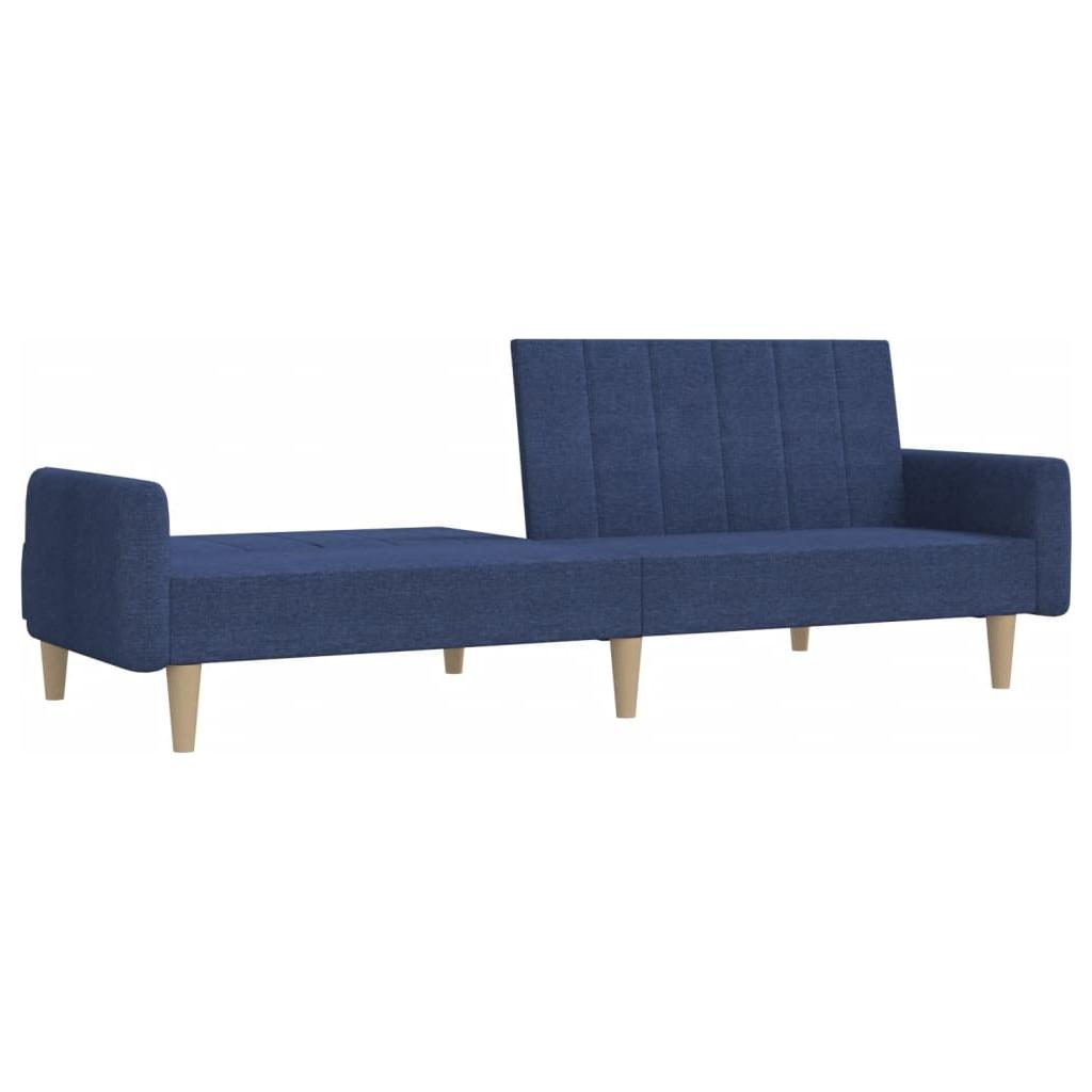 Dvivietė sofa-lova, mėlynos spalvos, audinys