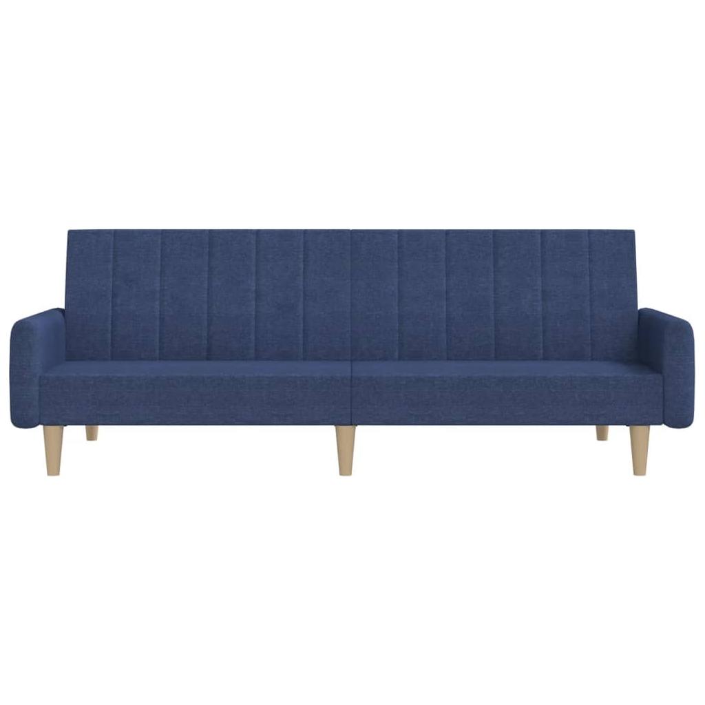 Dvivietė sofa-lova, mėlynos spalvos, audinys