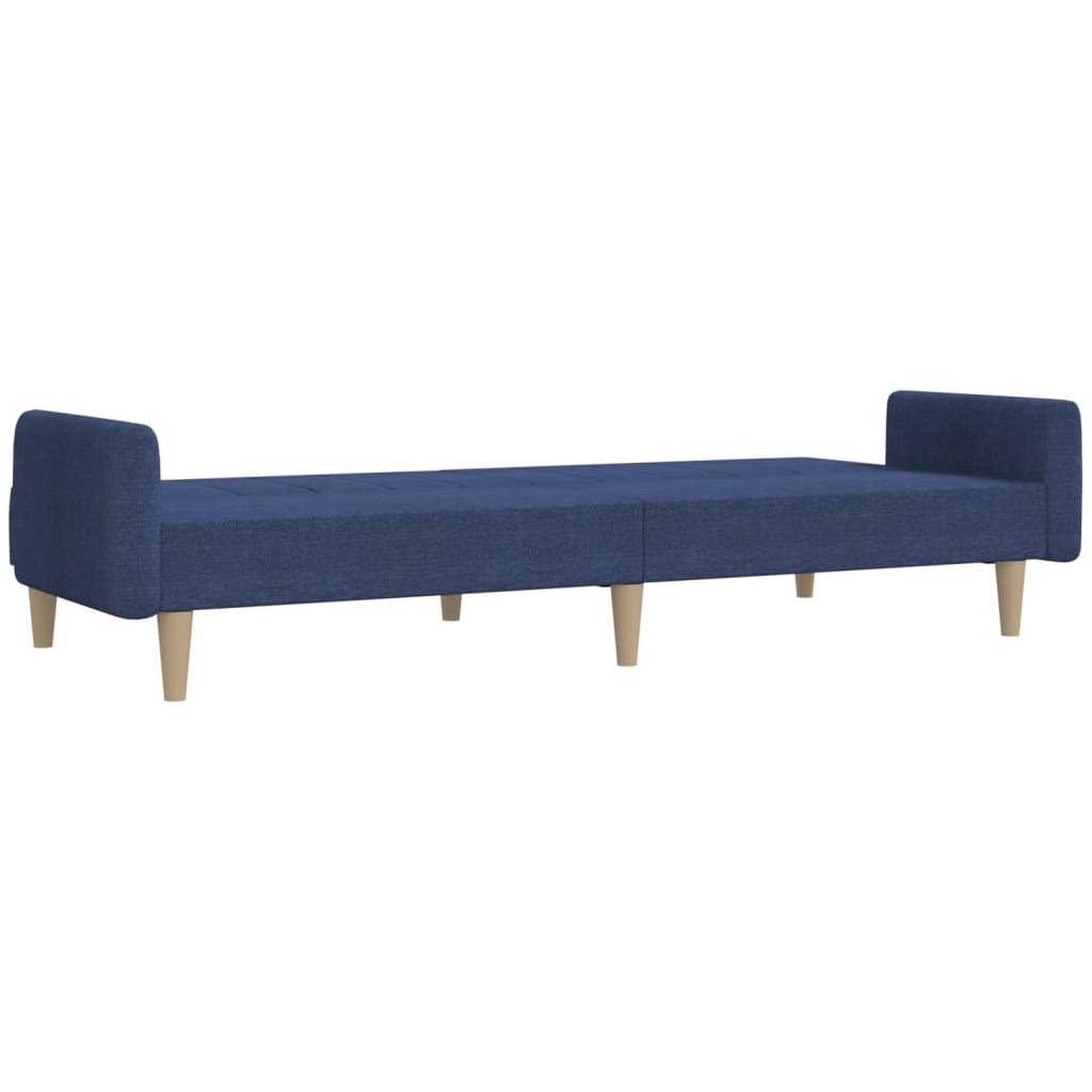 Dvivietė sofa-lova, mėlynos spalvos, audinys