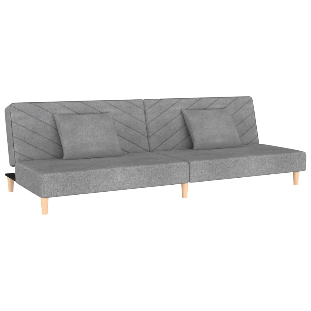 Dvivietė sofa-lova su dvejomis pagalvėmis, pilka, audinys