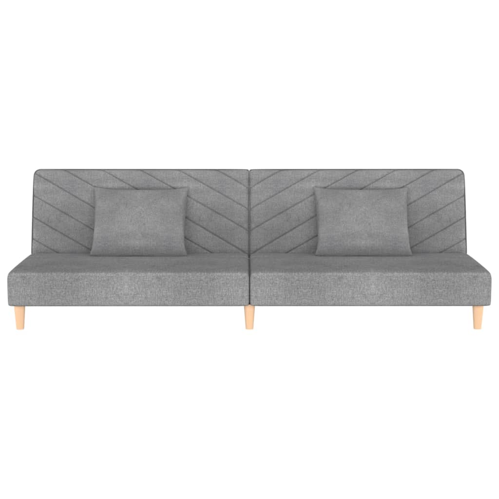 Dvivietė sofa-lova su dvejomis pagalvėmis, pilka, audinys