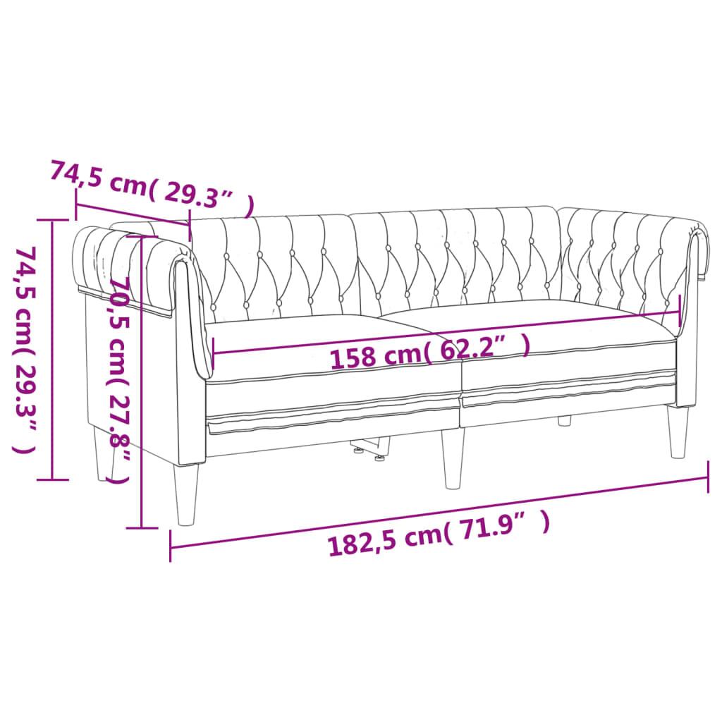 Dvivietė chesterfield sofa, šviesiai pilkos spalvos, audinys