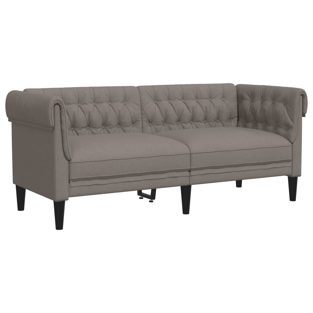 Dvivietė chesterfield sofa, taupe spalvos, audinys