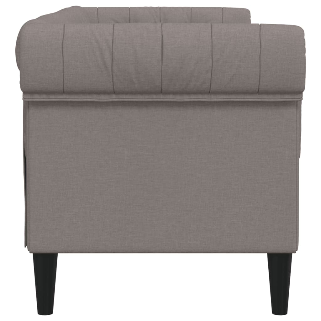 Dvivietė chesterfield sofa, taupe spalvos, audinys