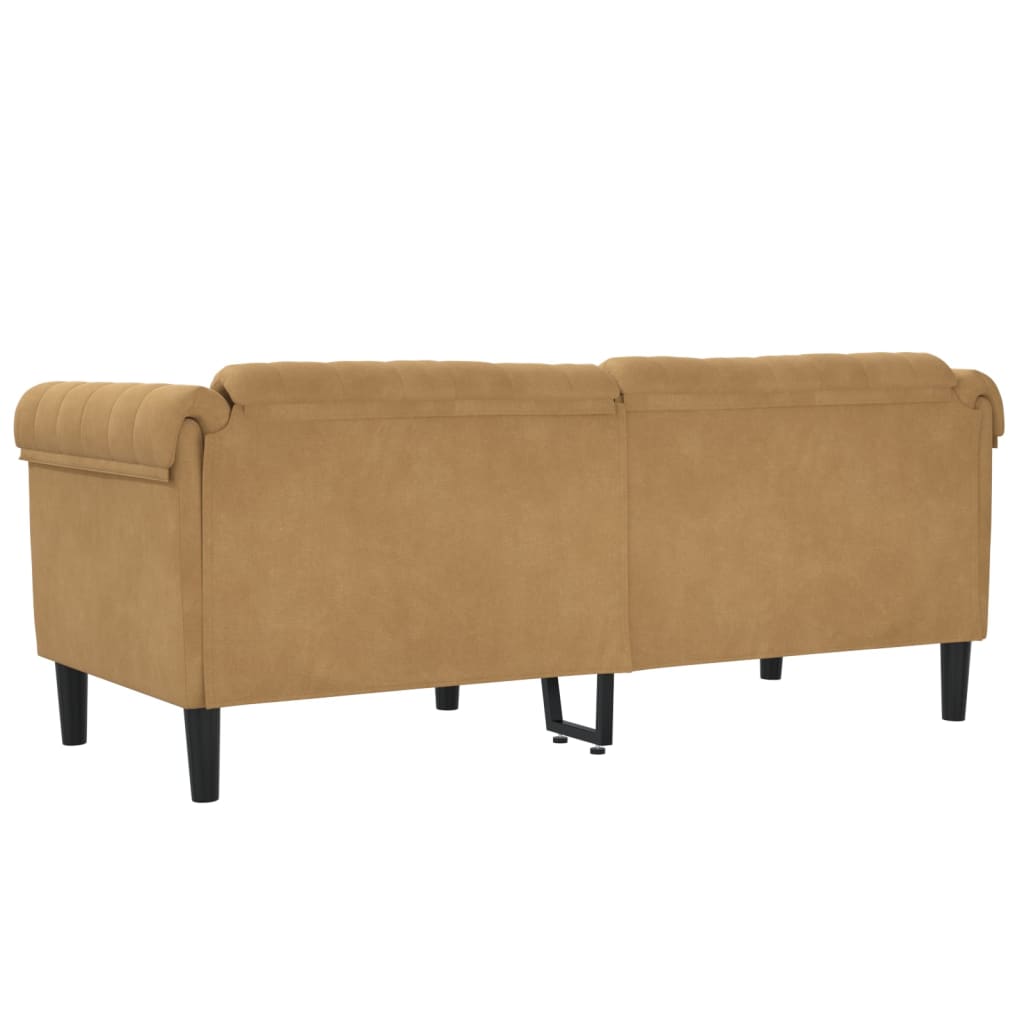 Dvivietė sofa, rudos spalvos, aksomas