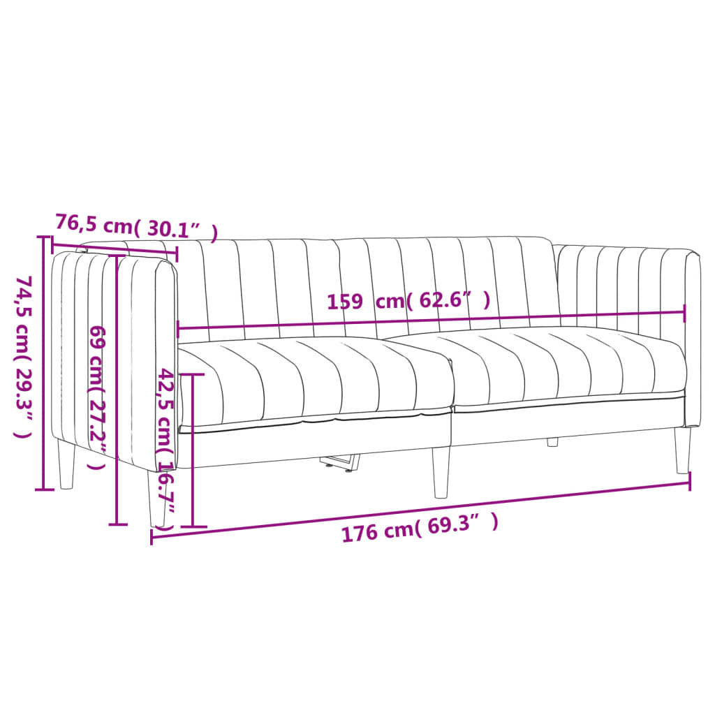 Dvivietė sofa, tamsiai pilkos spalvos, audinys