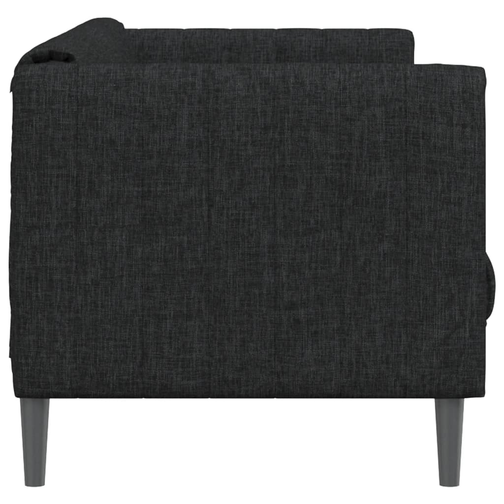 Dvivietė sofa, juodos spalvos, audinys