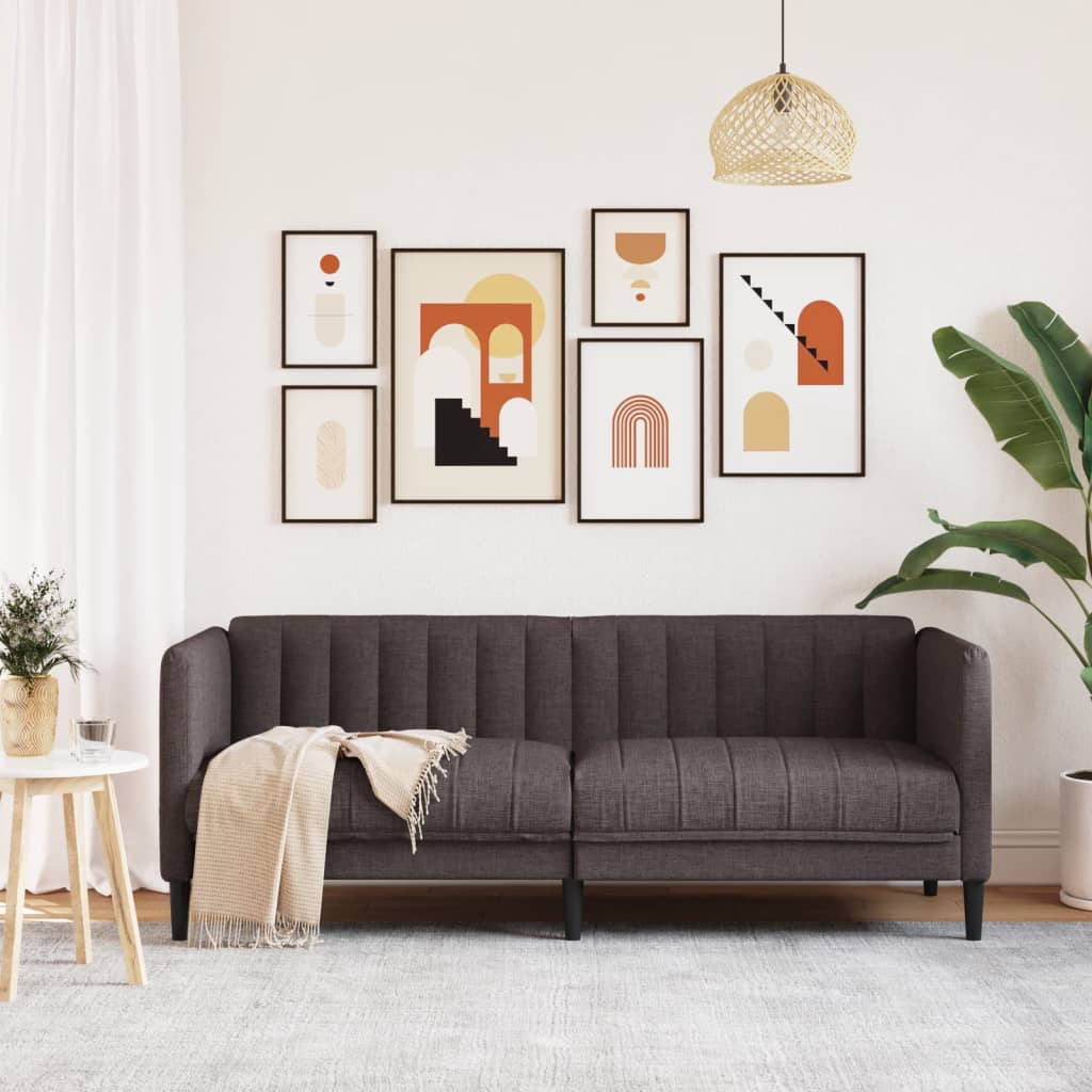 Dvivietė sofa, tamsiai rudos spalvos, audinys