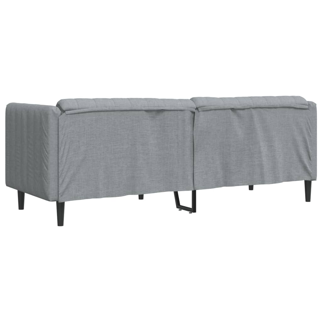 Trivietė sofa, šviesiai pilkos spalvos, audinys