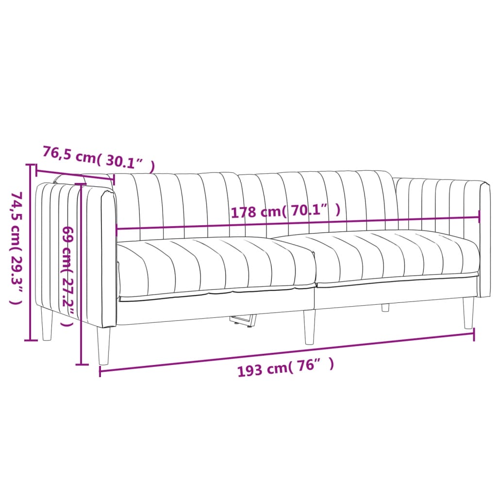 Trivietė sofa, šviesiai pilkos spalvos, audinys