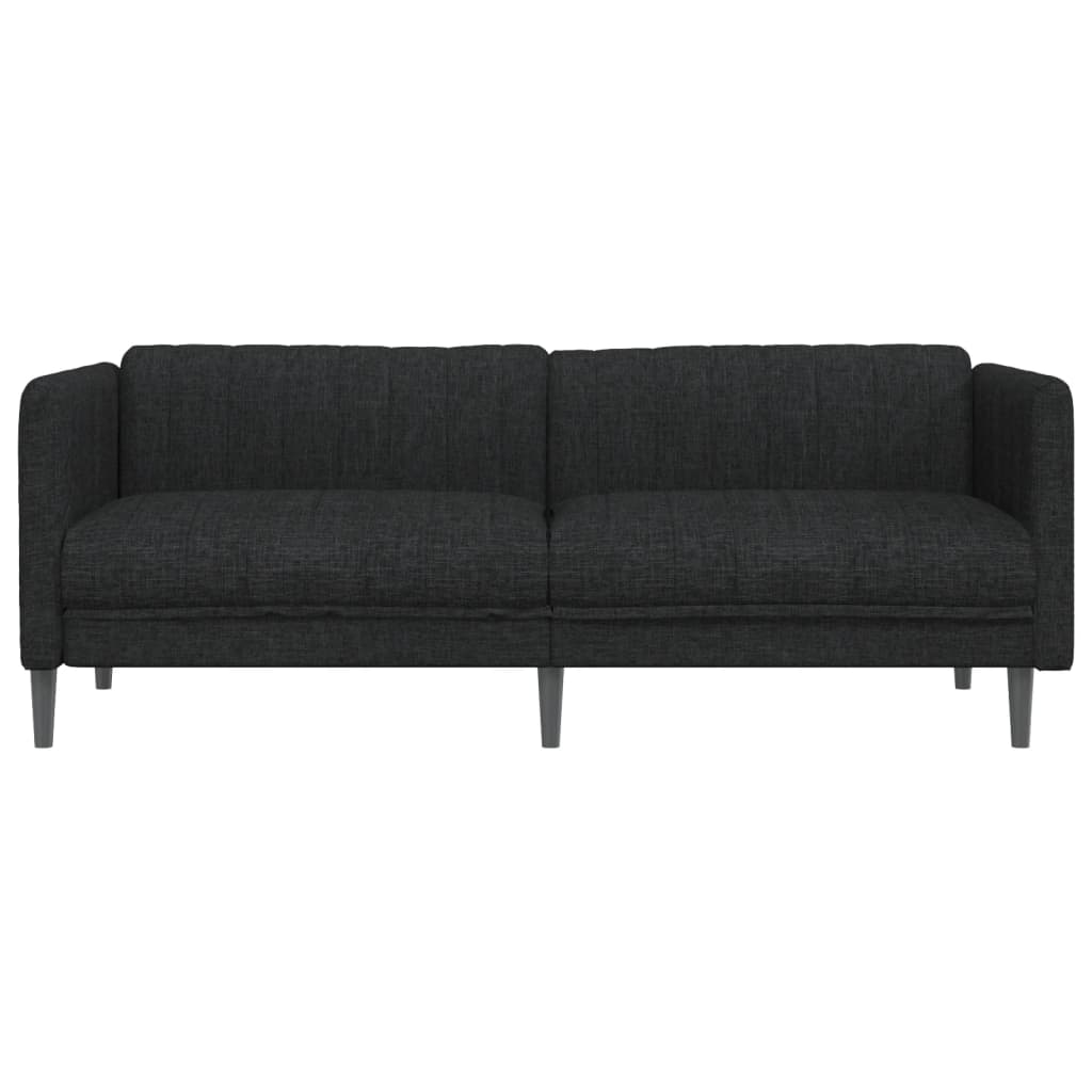 Trivietė sofa, juodos spalvos, audinys