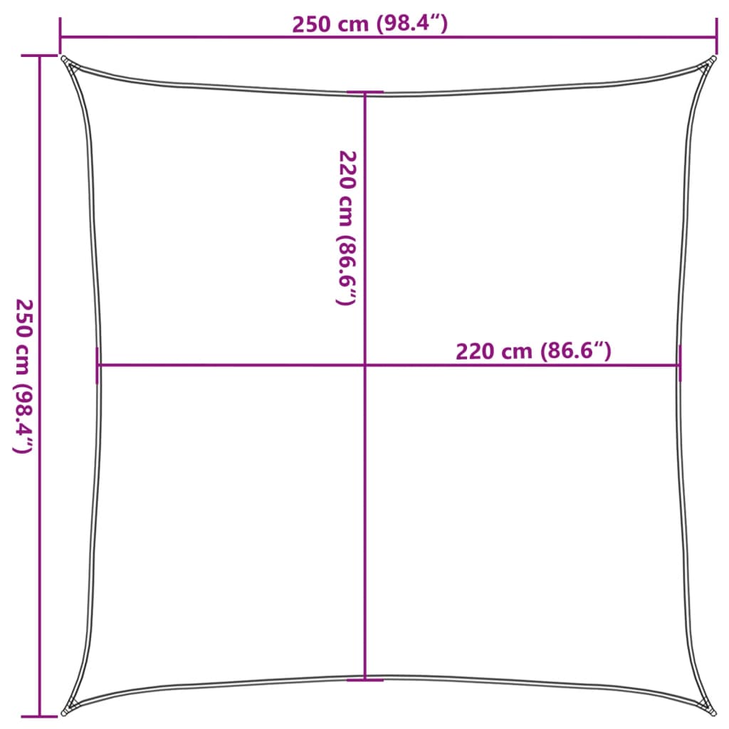 Burė nuo saulės, pilka, 2,5x2,5m, 100% oksfordo poliesteris