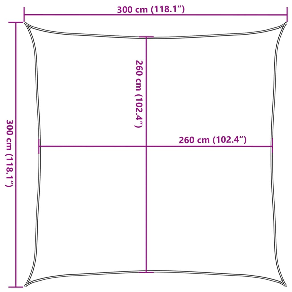 Burė nuo saulės, pilka, 3x3m, 100% oksfordo poliesteris