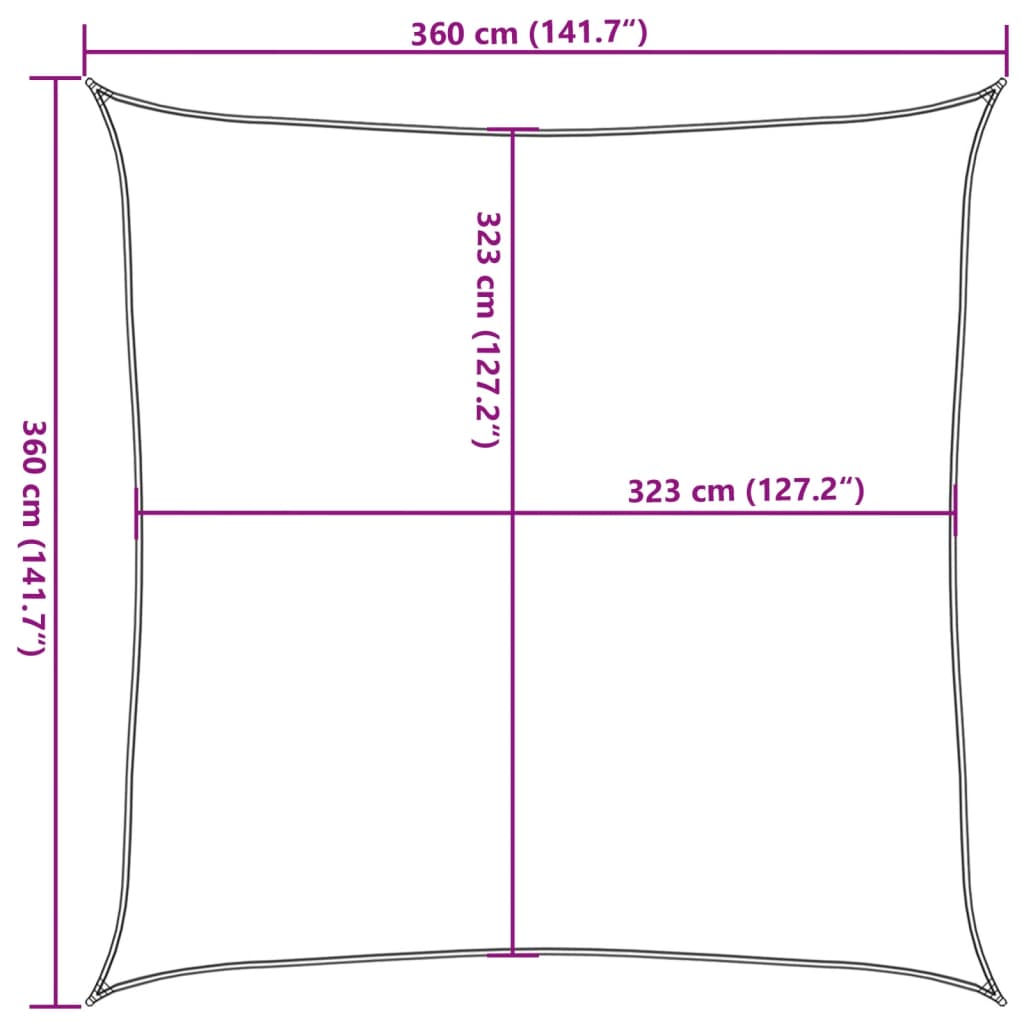 Burė nuo saulės, pilka, 3,6x3,6m, 100% oksfordo poliesteris