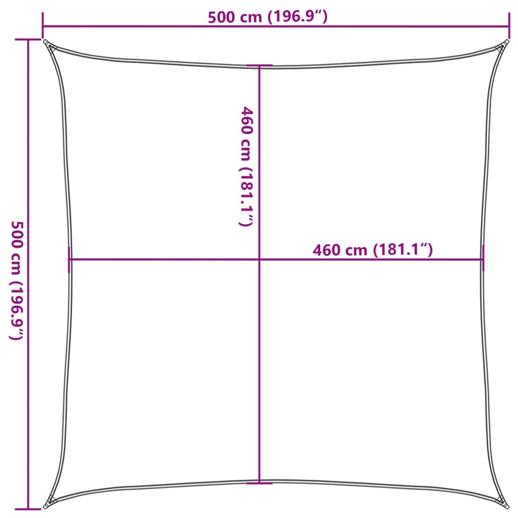 Burė nuo saulės, smėlio, 5x5m, 100% oksfordo poliesteris