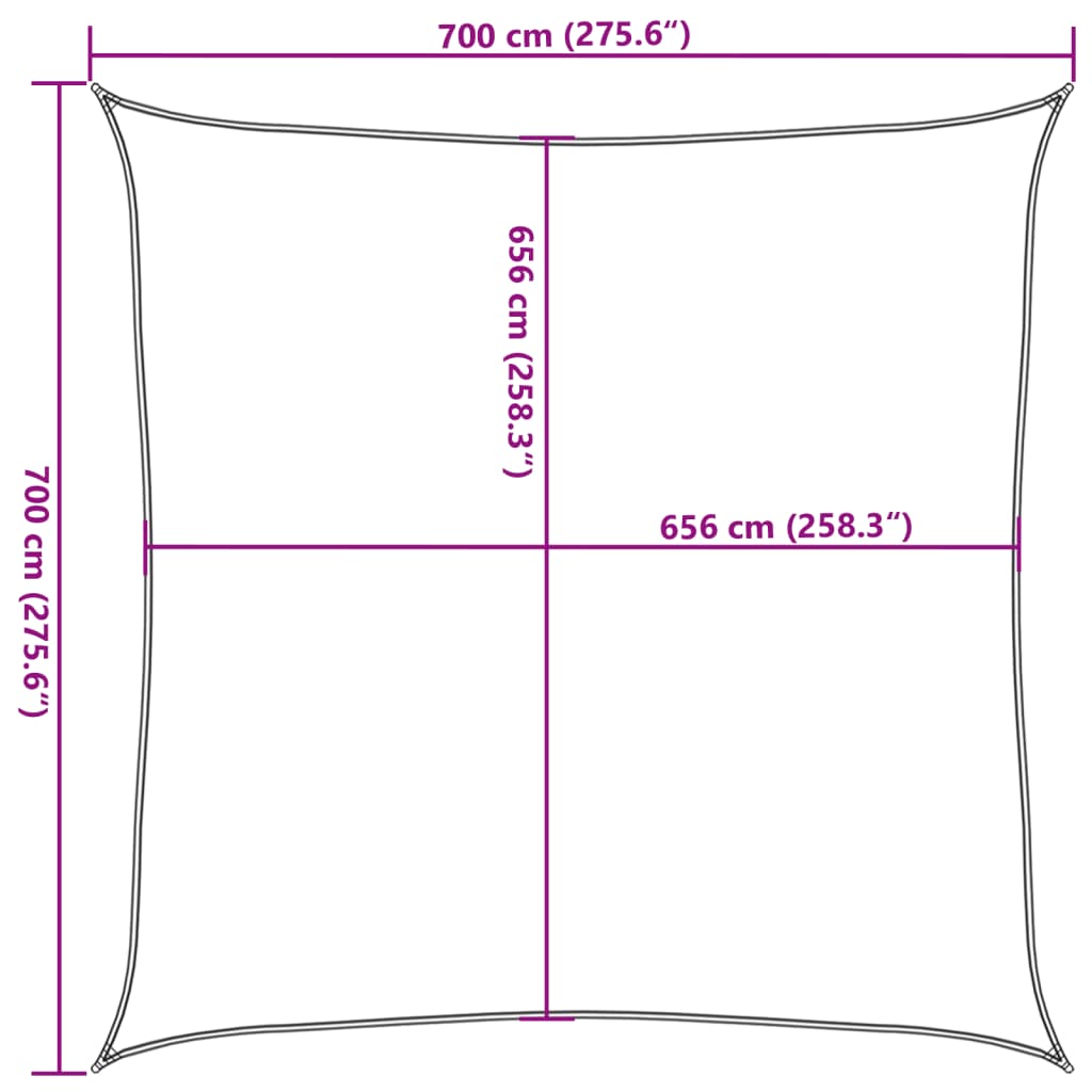 Burė nuo saulės, smėlio, 7x7m, 100% oksfordo poliesteris