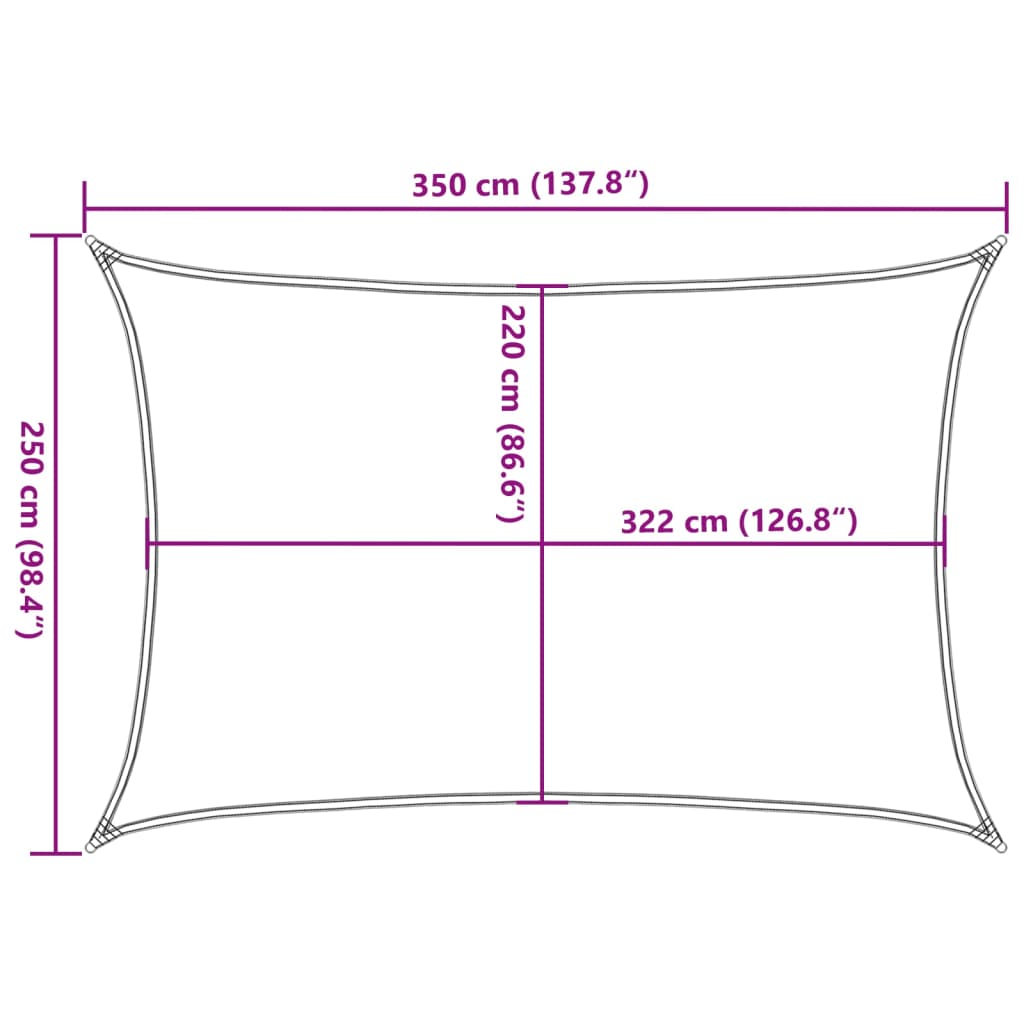 Burė nuo saulės, pilka, 3,5x2,5m, 100% oksfordo poliesteris