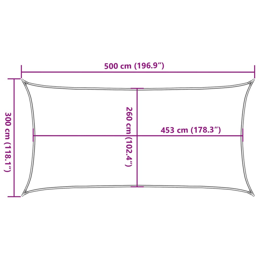 Burė nuo saulės, pilka, 5x3m, 100% oksfordo poliesteris