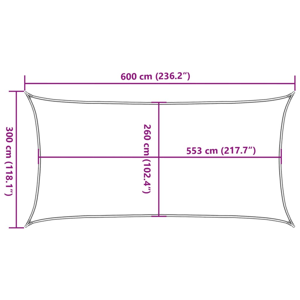 Burė nuo saulės, pilka, 6x3m, 100% oksfordo poliesteris