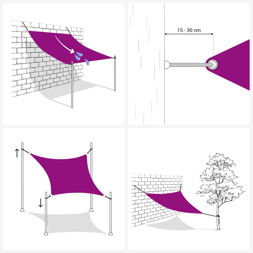 Burė nuo saulės, pilka, 4,5x3,5m, 100% oksfordo poliesteris