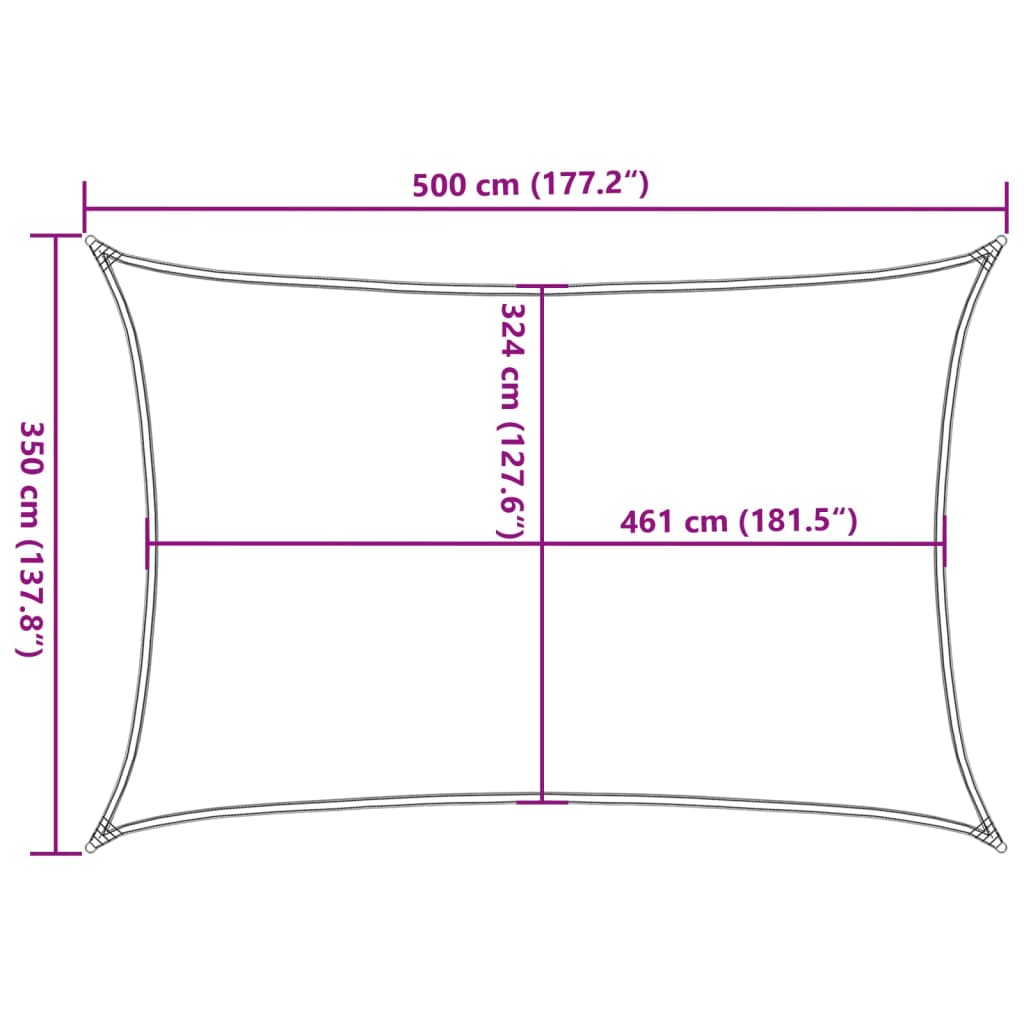 Burė nuo saulės, pilka, 5x3,5m, 100% oksfordo poliesteris