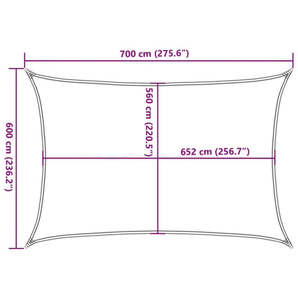 Burė nuo saulės, pilka, 7x6m, 100% oksfordo poliesteris