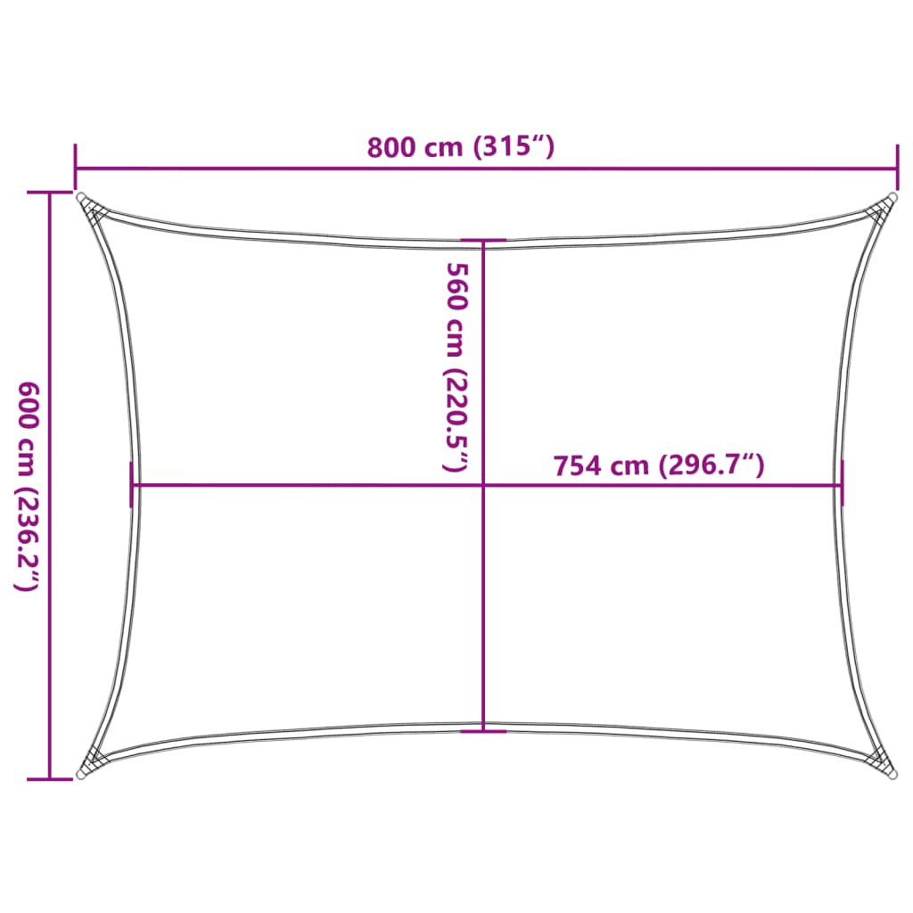 Burė nuo saulės, pilka, 8x6m, 100% oksfordo poliesteris