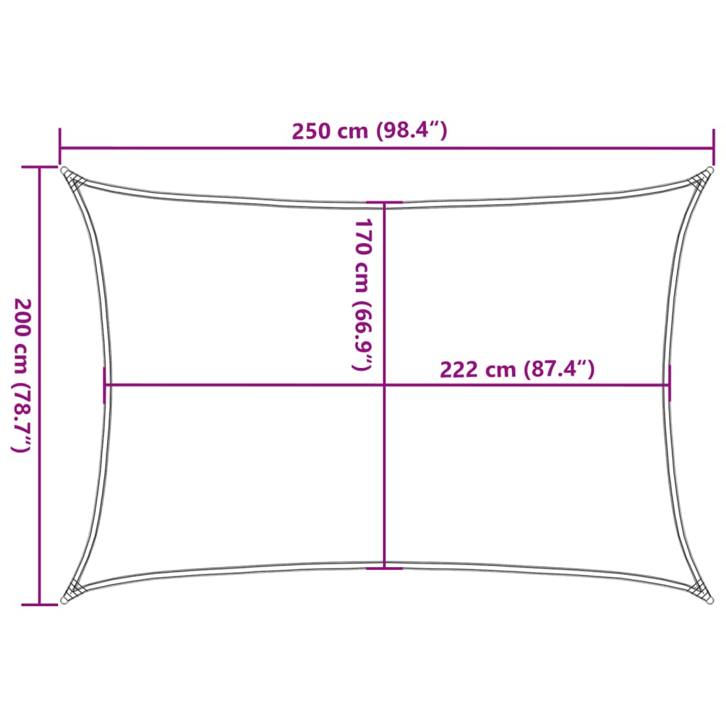 Burė nuo saulės, smėlio, 2,5x2m, 100% oksfordo poliesteris