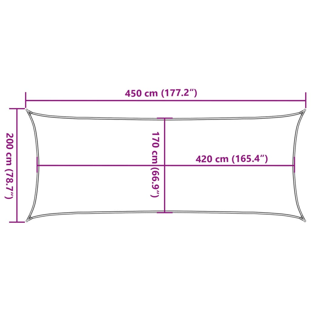 Burė nuo saulės, smėlio, 4,5x2m, 100% oksfordo poliesteris