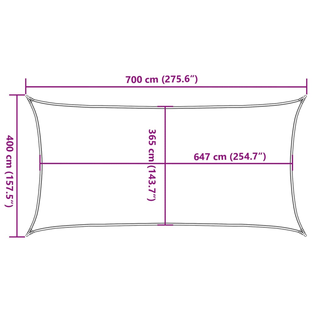 Burė nuo saulės, smėlio, 7x4m, 100% oksfordo poliesteris