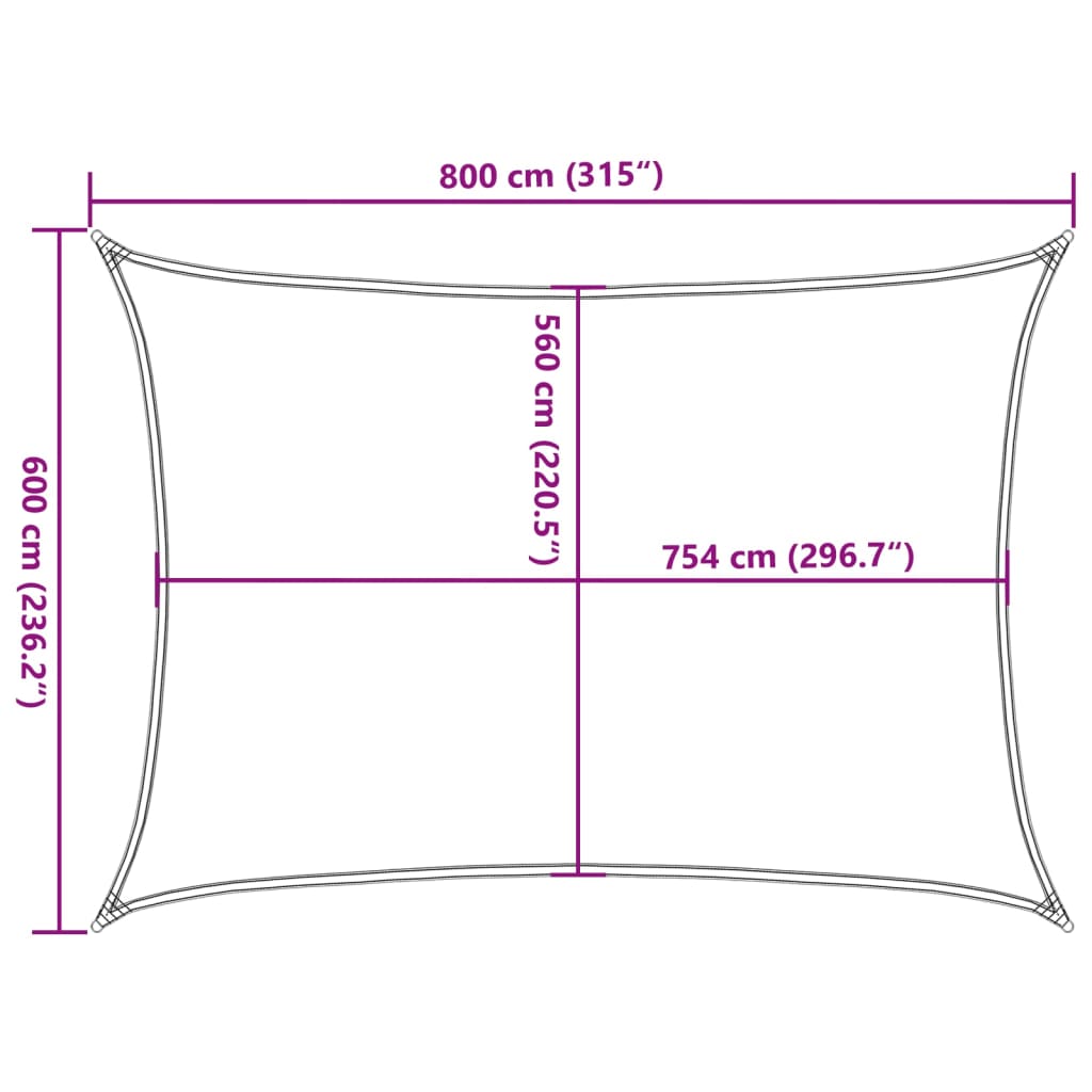 Burė nuo saulės, smėlio, 8x6m, 100% oksfordo poliesteris