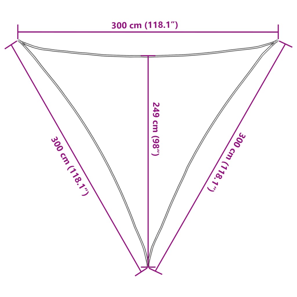 Burė nuo saulės, pilka, 3x3x3m, 100% oksfordo poliesteris