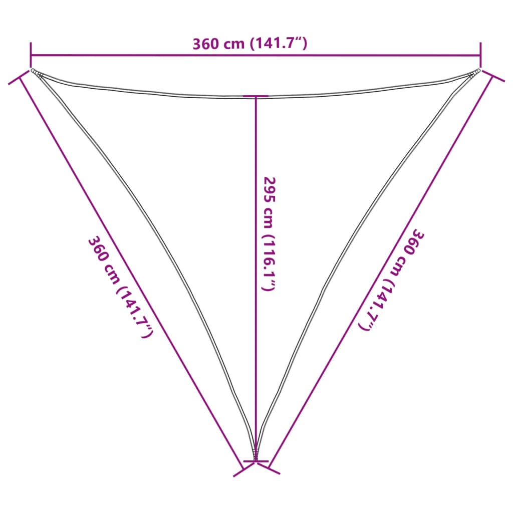 Burė nuo saulės, pilka, 3,6x3,6x3,6m, 100% oksfordo poliesteris