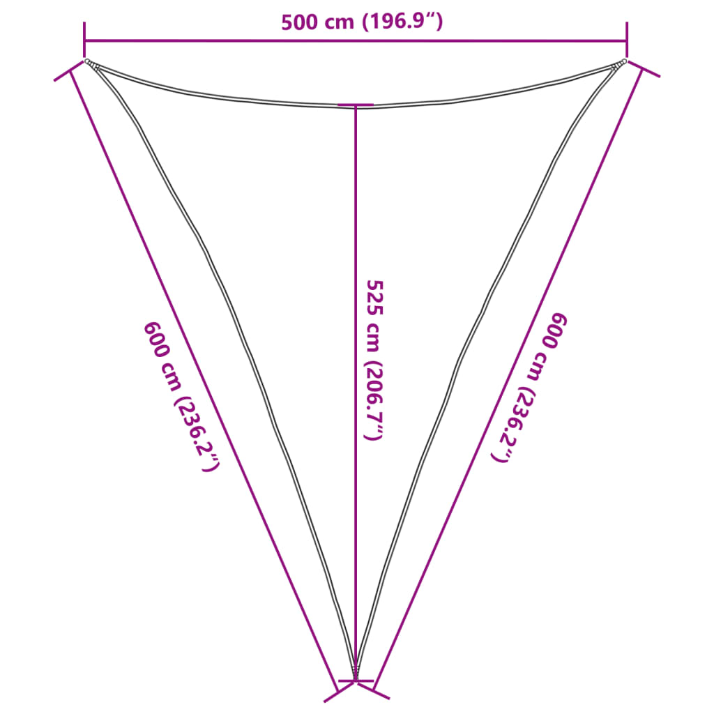 Burė nuo saulės, pilka, 5x6x6m, 100% oksfordo poliesteris