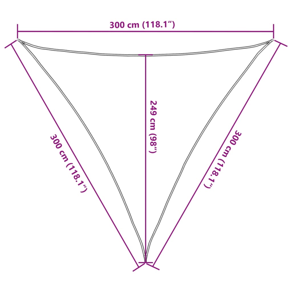 Burė nuo saulės, smėlio, 3x3x3m, 100% oksfordo poliesteris