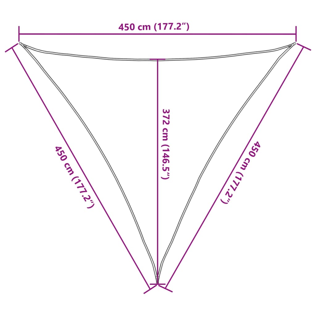 Burė nuo saulės, smėlio, 4,5x4,5x4,5m, 100% poliesteris