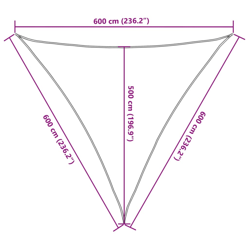 Burė nuo saulės, smėlio, 6x6x6m, 100% oksfordo poliesteris