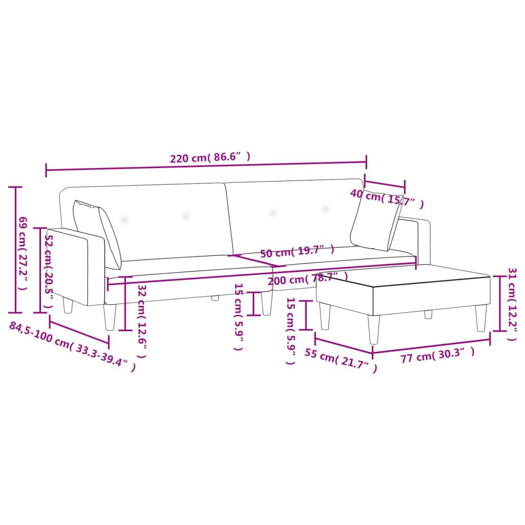 Dvivietė sofa-lova su pakoja, tamsiai pilkos spalvos, audinys