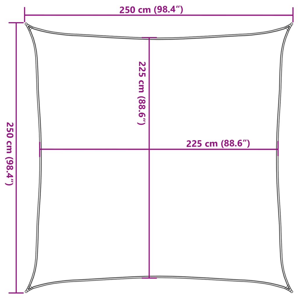 Burė nuo saulės, šviesiai siva, 2,5x2,5m, HDPE, 160g/m²