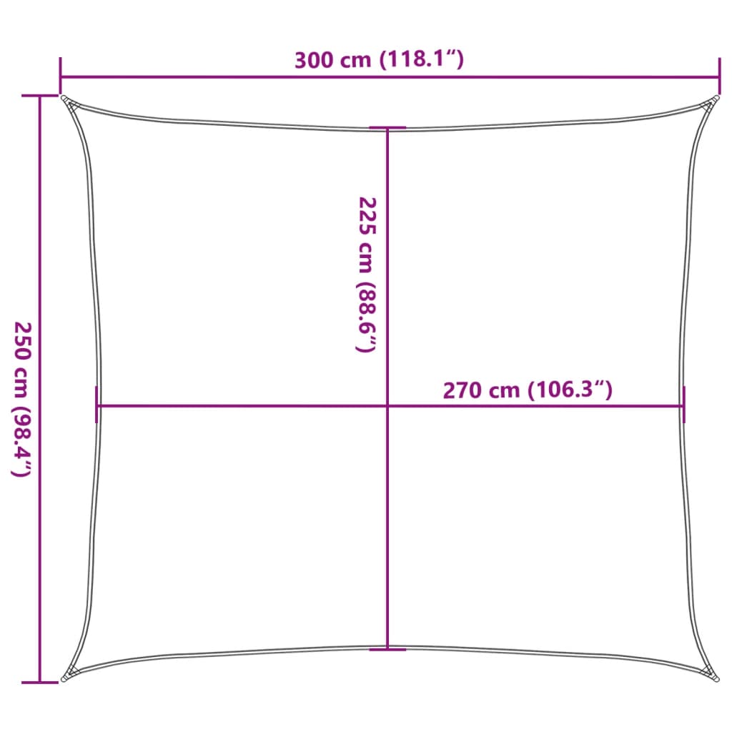 Burė nuo saulės, šviesiai siva, 2,5x3m, HDPE, 160g/m²