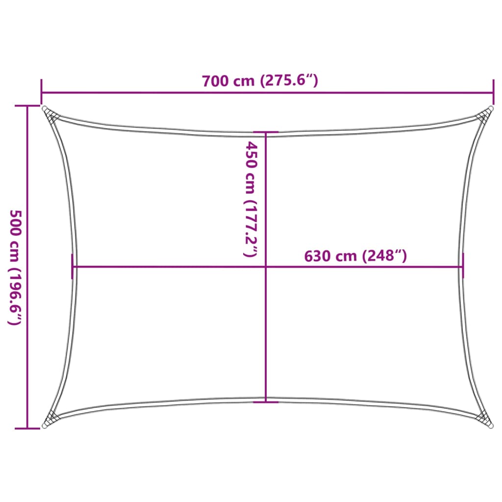 Burė nuo saulės, šviesiai siva, 5x7m, HDPE, 160g/m²